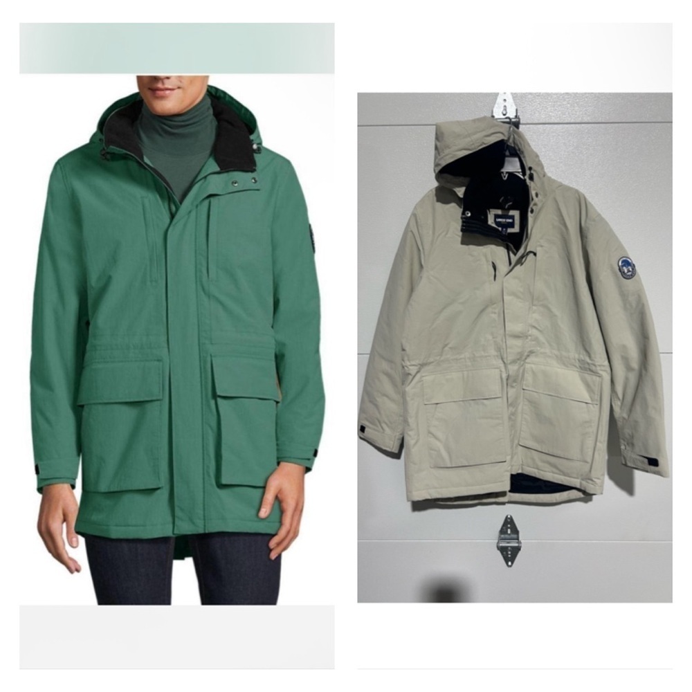 Lands' End Men's Waterproof Squall Parka Coat NWT in Soft Putty